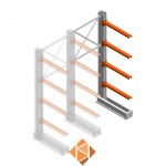 Medium draagarmstelling IT enkelzijdig 2455x1000x800 4 niveaus aanbouwsectie