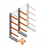 Medium draagarmstelling IT enkelzijdig 2455x1000x800 4 niveaus beginsectie