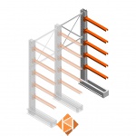Medium draagarmstelling IT enkelzijdig 2455x1000x800 5 niveaus aanbouwsectie