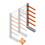 Medium draagarmstelling IT enkelzijdig 2455x1000x800 5 niveaus aanbouwsectie