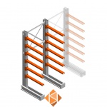 Medium draagarmstelling IT enkelzijdig 2455x1000x800 6 niveaus beginsectie