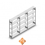 Voordeelrij Legbordstelling Heavy Duty 2000x3000x300, 5 niveaus metaal verzinkt 150 kg