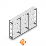 Voordeelrij Legbordstelling Heavy Duty 2000x3000x400, 5 niveaus metaal verzinkt 150 kg