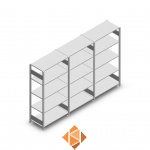 Voordeelrij Legbordstelling Heavy Duty 2000x3000x500, 5 niveaus metaal verzinkt 250 kg