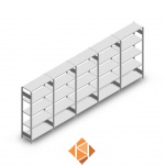 Voordeelrij Legbordstelling Heavy Duty 2000x5000x400, 5 niveaus metaal verzinkt 250 kg