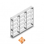 Voordeelrij Legbordstelling Heavy Duty 2500x3000x300, 6 niveaus metaal verzinkt 150 kg
