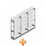 Voordeelrij Legbordstelling Heavy Duty 2500x3000x400, 6 niveaus metaal verzinkt 250 kg