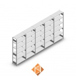 Voordeelrij Legbordstelling Heavy Duty 2500x5000x400, 6 niveaus metaal verzinkt 250 kg