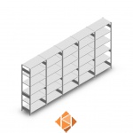 Voordeelrij Legbordstelling Heavy Duty 2500x5000x500, 6 niveaus metaal verzinkt 250 kg