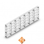 Voordeelrij Legbordstelling Heavy Duty 2500x7000x300, 6 niveaus metaal verzinkt 150 kg
