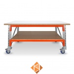 Mobiele werkbank, werktafel op wielen dubbellaags zonder voorgemonteerde frames 1850x1000x940