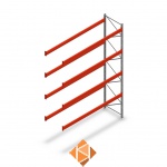 Palletstelling AR T2 5000x3300x1100 4 niveaus aanbouwsectie