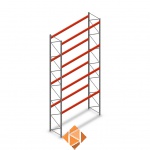Palletstelling AR T2 L2 8000x3600x1100 4 niveaus beginsectie