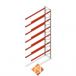 Palletstelling AR T2 L2 8000x3600x1100 6 niveaus aanbouwsectie