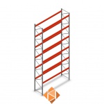 Palletstelling AR T2 L2 8000x3600x1100 6 niveaus beginsectie