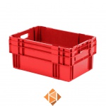 Stapelbare, nestbare transportkrat DTK0 600x400x270 rood