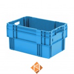 Stapelbare, nestbare transportkrat DTK0 600x400x320 blauw