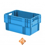 Stapelbare, nestbare transportkrat DTK0 600x400x320 blauw