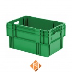 Stapelbare, nestbare transportkrat DTK0 600x400x320 groen