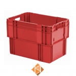 Stapelbare, nestbare transportkrat DTK0 600x400x420 rood