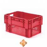 Stapelbare, nestbare transportkrat DTK1 600x400x320 rood