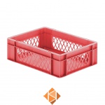 Transportkrat Euronorm plastic bak, krat TK1 400x300x120 rood