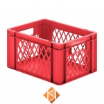 Transportkrat Euronorm plastic bak, krat TK1 400x300x210 rood