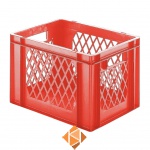 Transportkrat Euronorm plastic bak, krat TK1 400x300x270 rood