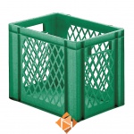 Transportkrat Euronorm plastic bak, krat TK1 400x300x320 groen