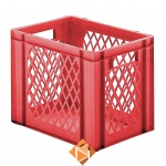 Transportkrat Euronorm plastic bak, krat TK1 400x300x320 rood