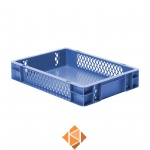 Transportkrat Euronorm plastic bak, krat TK1 400x300x75 blauw