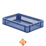 Transportkrat Euronorm plastic bak, krat TK1 600x400x120 blauw