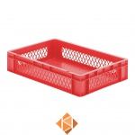 Transportkrat Euronorm plastic bak, krat TK1 600x400x120 rood