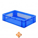 Transportkrat Euronorm plastic bak, krat TK1 600x400x145 blauw