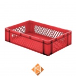 Transportkrat Euronorm plastic bak, krat TK1 600x400x145 rood