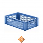 Transportkrat Euronorm plastic bak, krat TK1 600x400x175 blauw