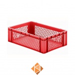 Transportkrat Euronorm plastic bak, krat TK1 600x400x175 rood