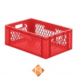 Transportkrat Euronorm plastic bak, krat TK1 600x400x210 rood