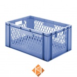 Transportkrat Euronorm plastic bak, krat TK1 600x400x270 blauw