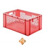 Transportkrat Euronorm plastic bak, krat TK1 600x400x270 rood