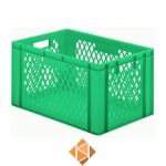 Transportkrat Euronorm plastic bak, krat TK1 600x400x320 groen