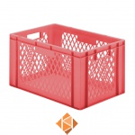 Transportkrat Euronorm plastic bak, krat TK1 600x400x320 rood