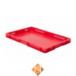 Transportkrat Euronorm plastic bak, krat TK1 600x400x50 rood