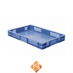 Transportkrat Euronorm plastic bak, krat TK1 600x400x75 blauw