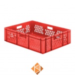 Transportkrat Euronorm plastic bak, krat TK1 800x600x210 rood