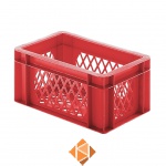 Transportkrat Euronorm plastic bak, krat TK2 300x200x145 rood