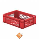 Transportkrat Euronorm plastic bak, krat TK2 400x300x120 rood