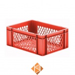 Transportkrat Euronorm plastic bak, krat TK2 400x300x145 rood