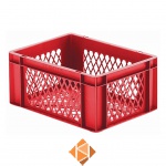 Transportkrat Euronorm plastic bak, krat TK2 400x300x175 rood