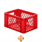 Transportkrat Euronorm plastic bak, krat TK2 400x300x210 rood